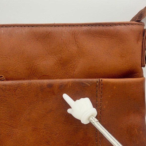 Myra Bag Castano Cognac Brown Genuine Leather Crossbody Messenger Shoulder Bag - Picture 5 of 13